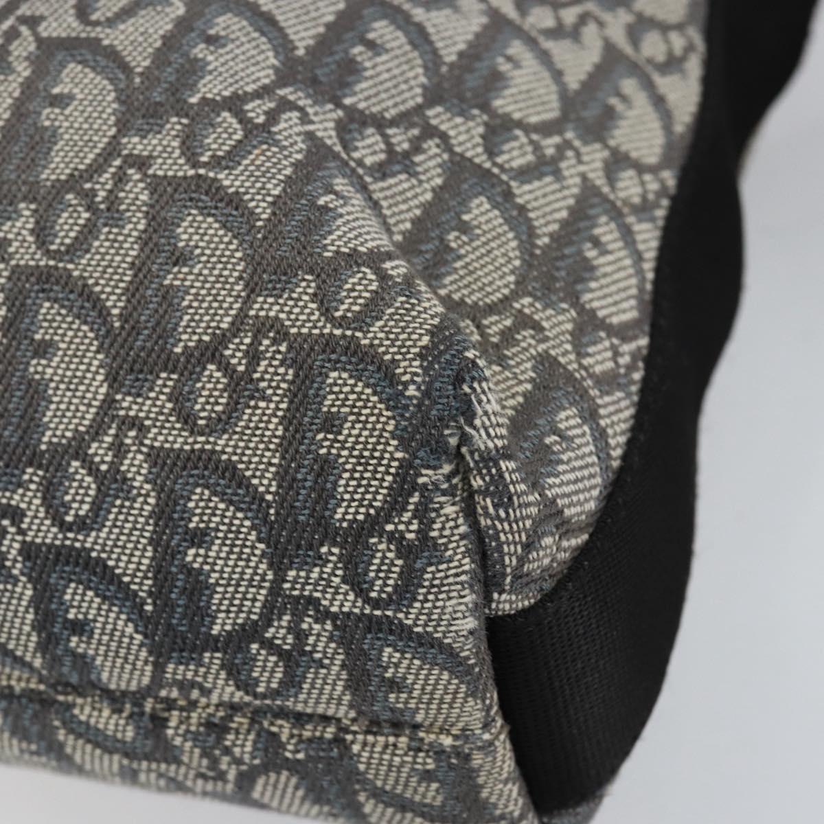 Christian Dior Trotter Canvas Shoulder Bag Navy Silver Auth ar13815