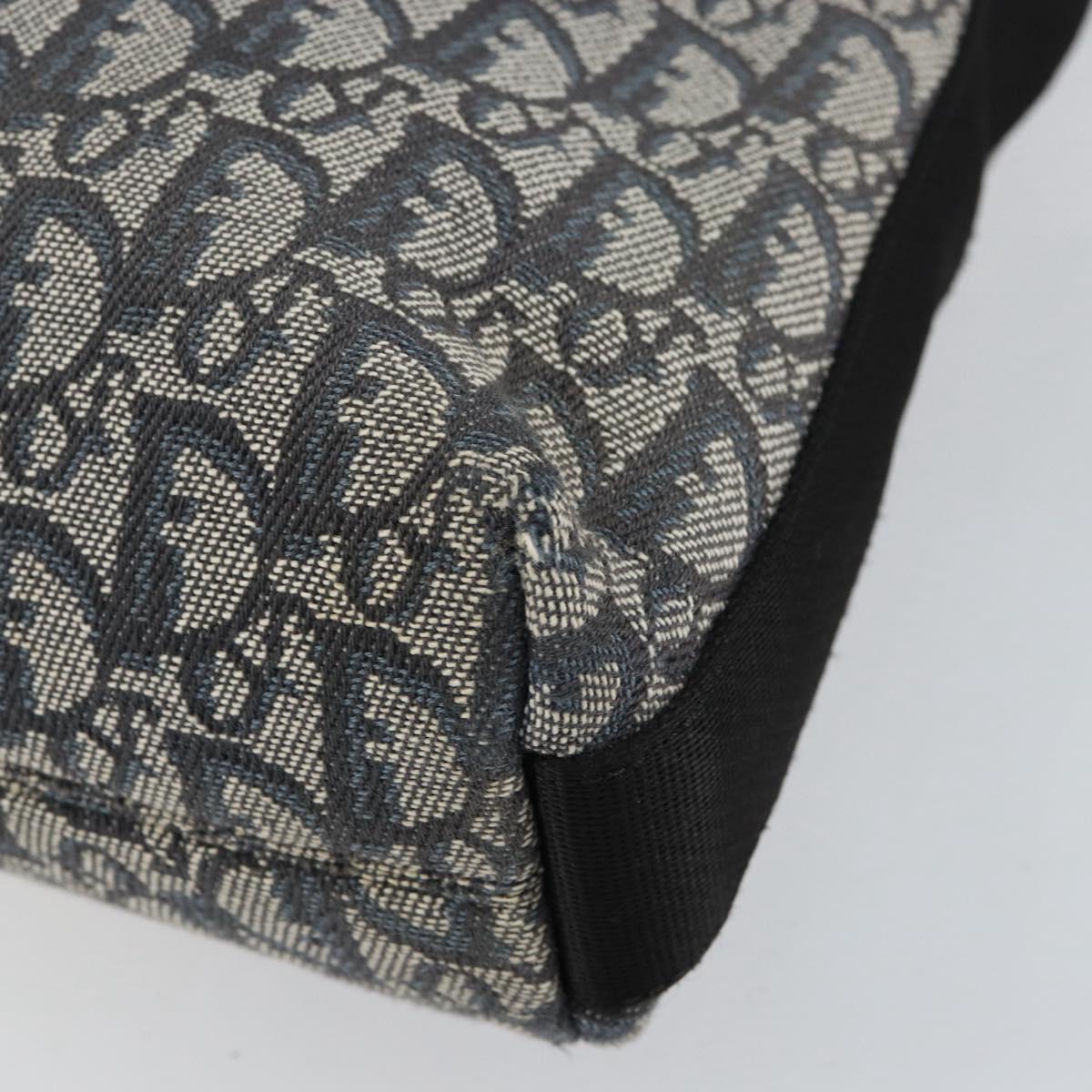 Christian Dior Trotter Canvas Shoulder Bag Navy Silver Auth ar13815