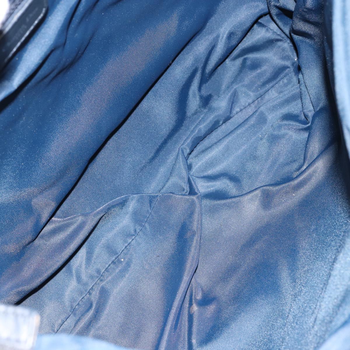 Christian Dior Trotter Canvas Shoulder Bag Navy Silver Auth ar13815