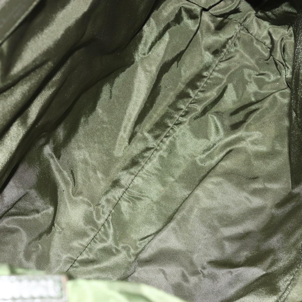 Christian Dior Trotter Canvas Shoulder Bag Green Silver Auth ar13816