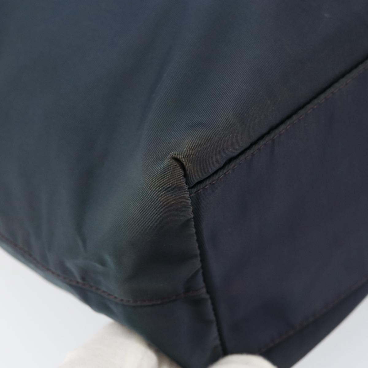 PRADA Tote Bag Nylon Navy Silver Auth ar13817