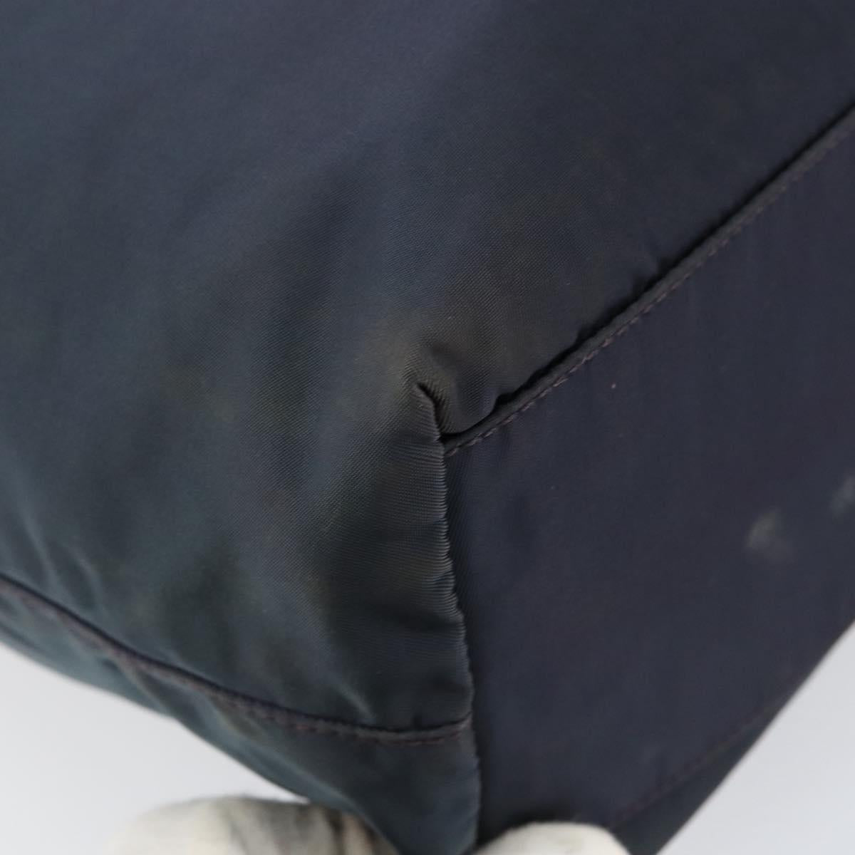 PRADA Tote Bag Nylon Navy Silver Auth ar13817