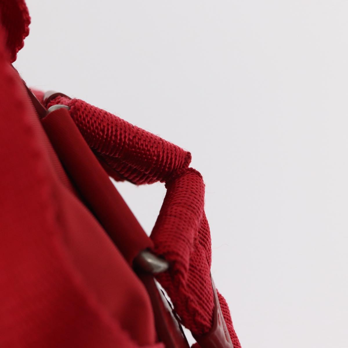 PRADA Backpack Nylon Red Silver Auth ar13819