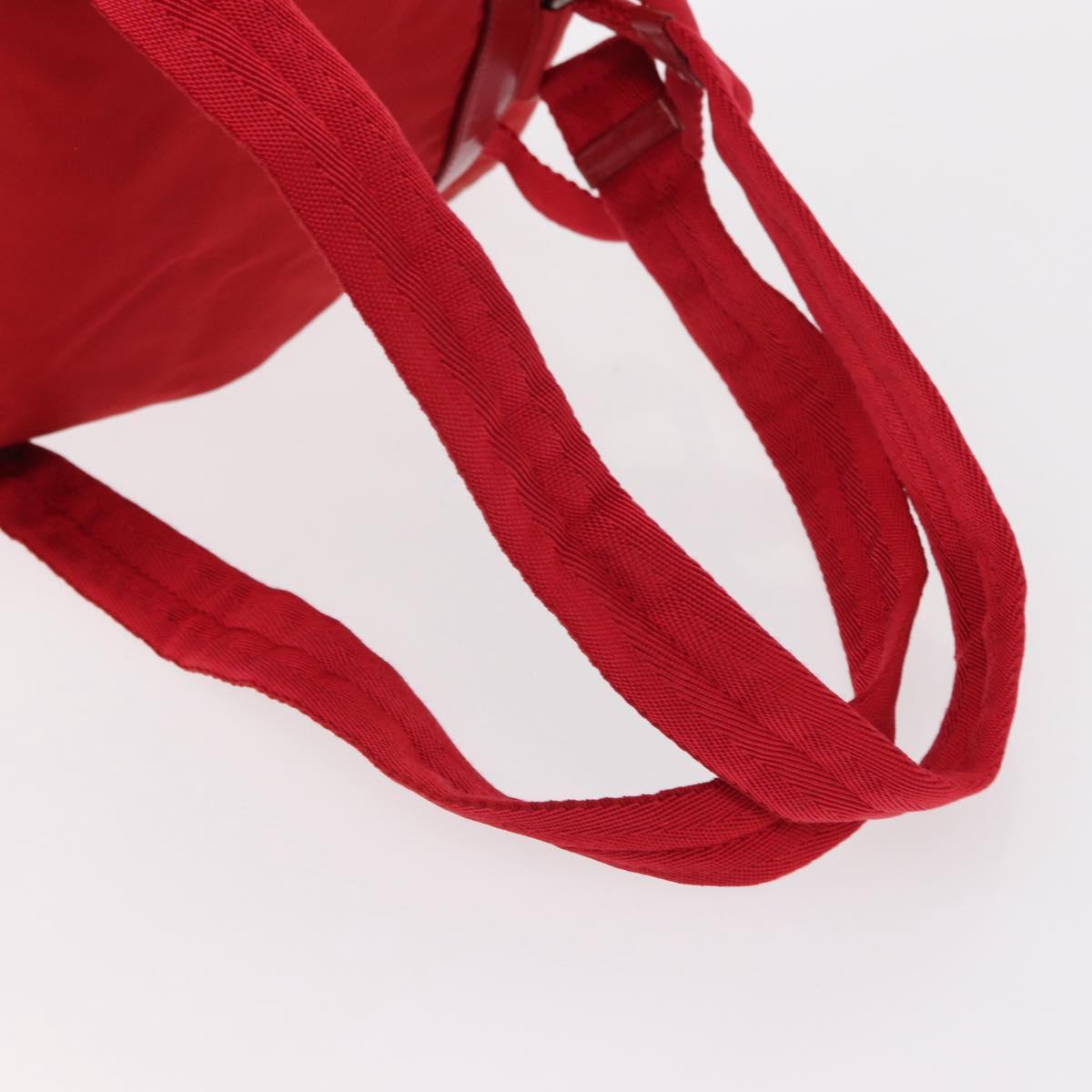 PRADA Backpack Nylon Red Silver Auth ar13819