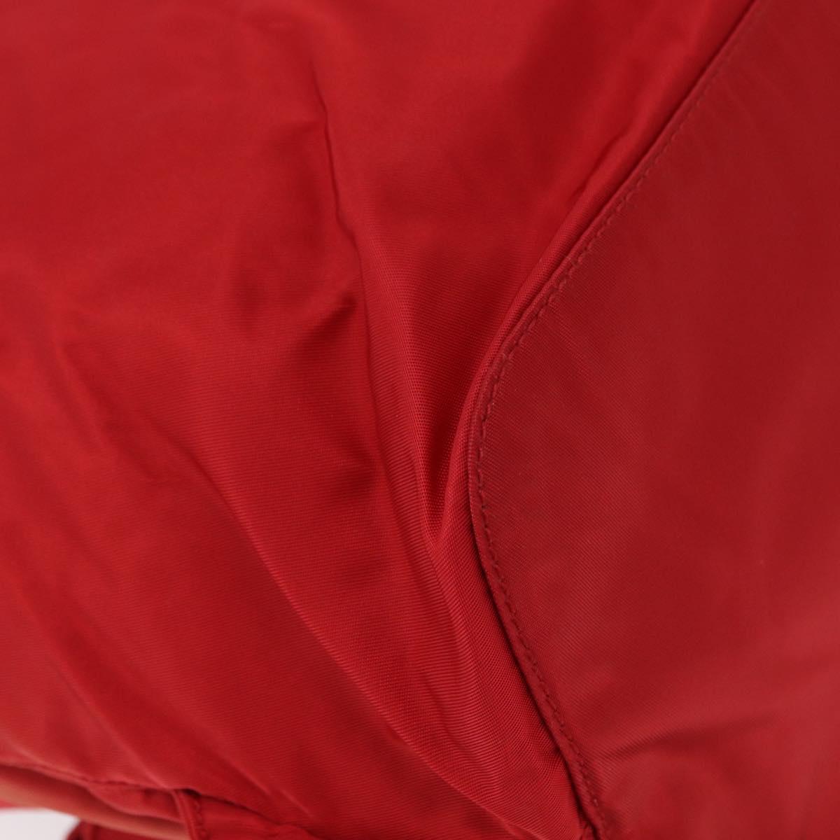 PRADA Backpack Nylon Red Silver Auth ar13819