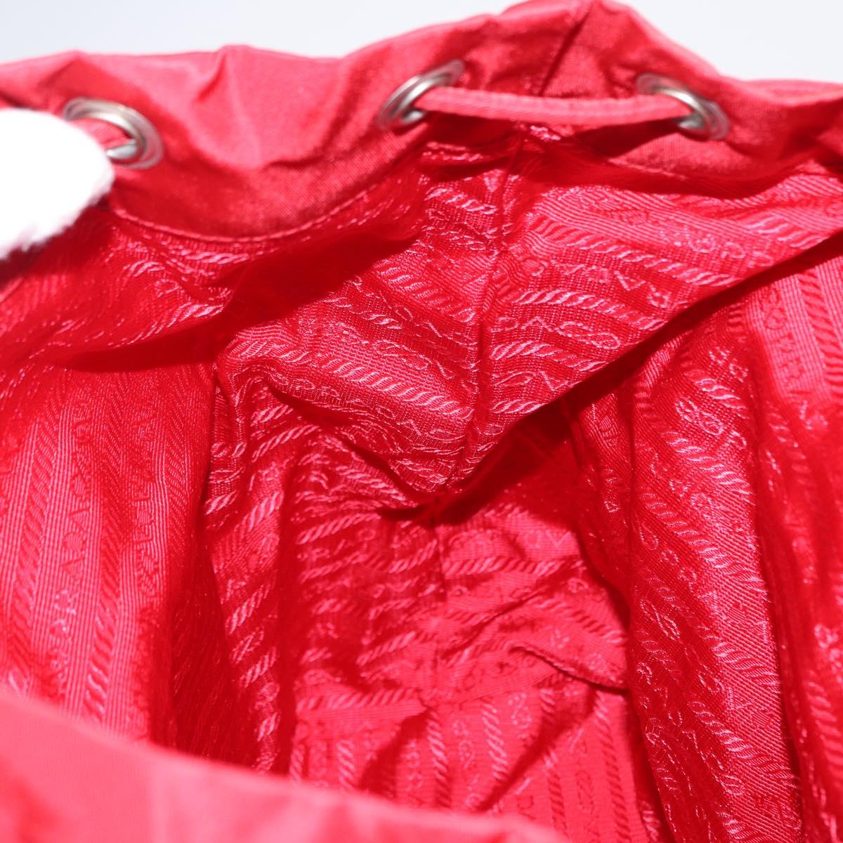 PRADA Backpack Nylon Red Silver Auth ar13819