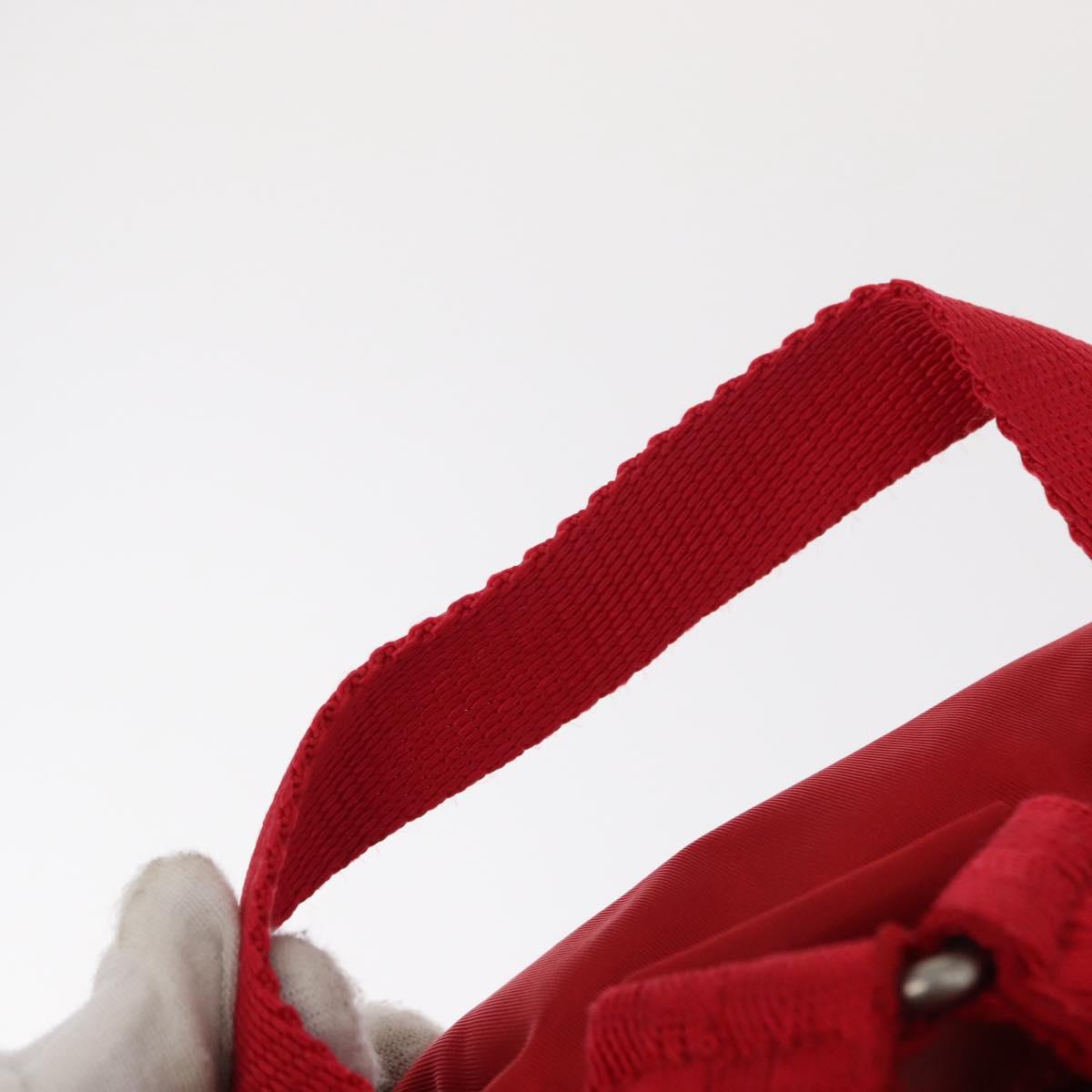 PRADA Backpack Nylon Red Silver Auth ar13819