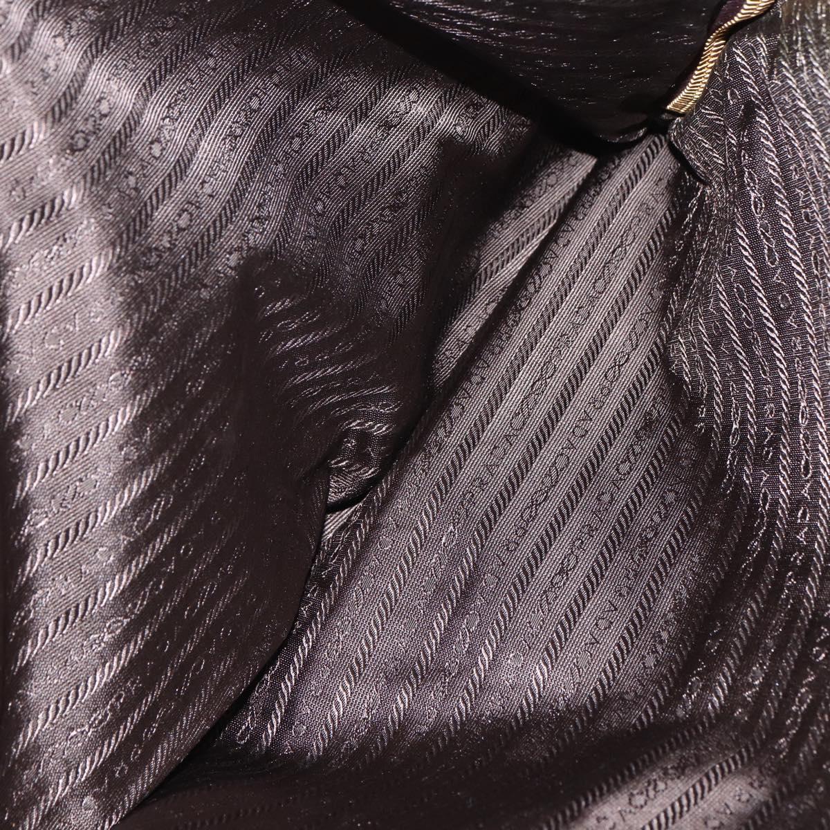 PRADA Chain Tote Bag Nylon Bordeaux Gold Auth ar13821