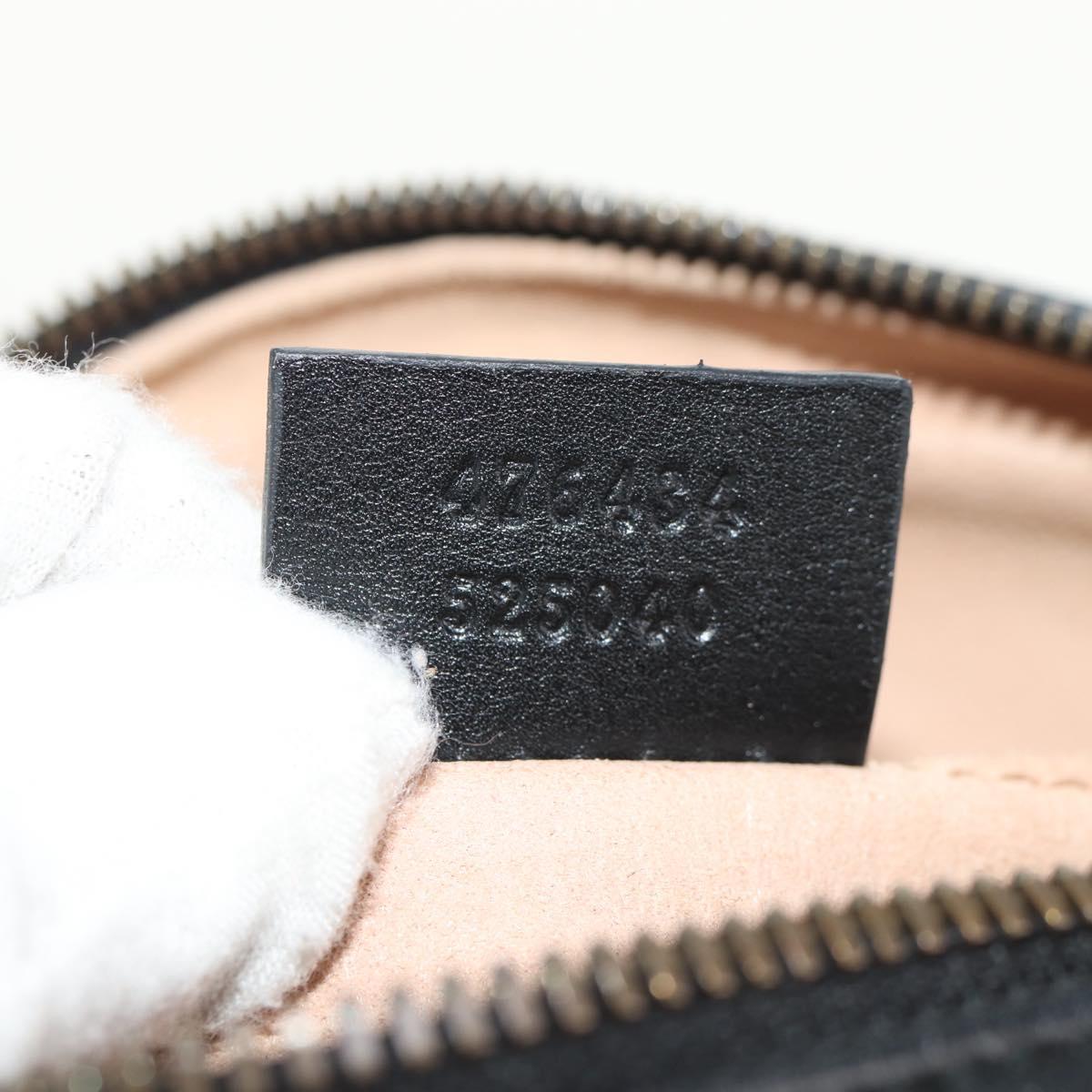 GUCCI GG Marmont Waist Bag Leather Black Gold 476434 Auth ar13822A