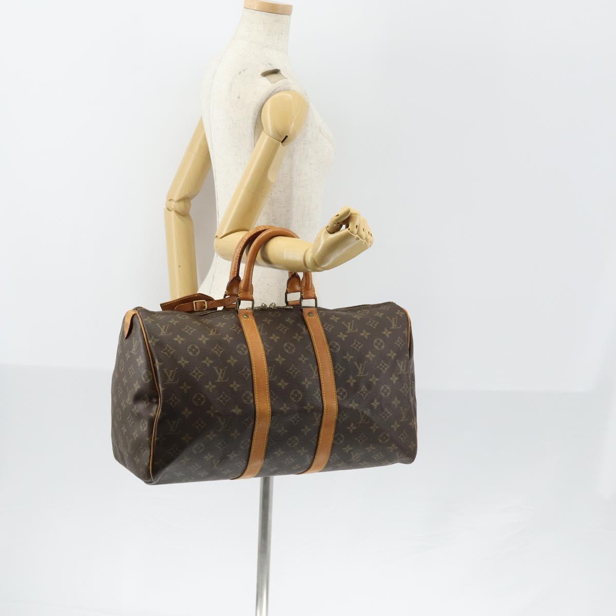 LOUIS VUITTON Monogram Keepall 45 Boston Bag M41428 LV Auth ar13832
