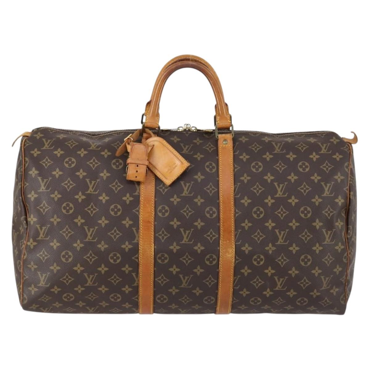 LOUIS VUITTON Monogram Keepall 55 Boston Bag M41424 LV Auth ar13834