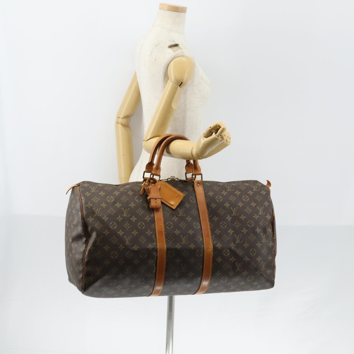 LOUIS VUITTON Monogram Keepall 55 Boston Bag M41424 LV Auth ar13834