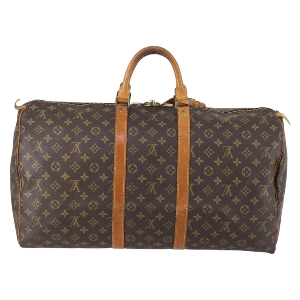 LOUIS VUITTON Monogram Keepall 55 Boston Bag M41424 LV Auth ar13834
