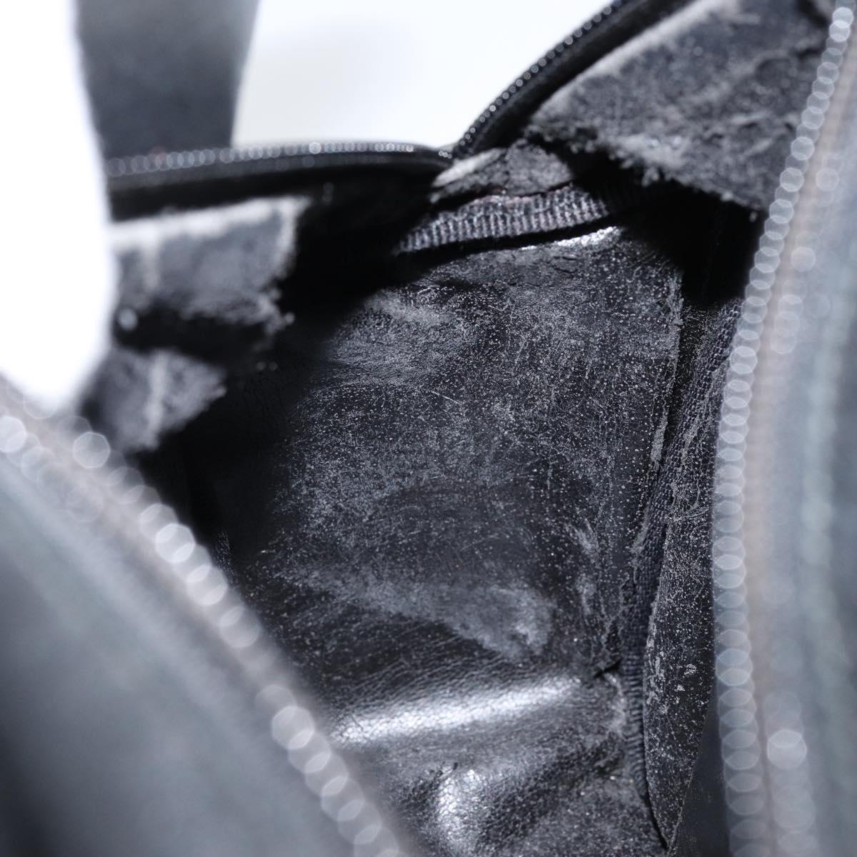 GUCCI Bamboo Hand Bag Leather Black Gold 000 2865 0575 Auth ar13837