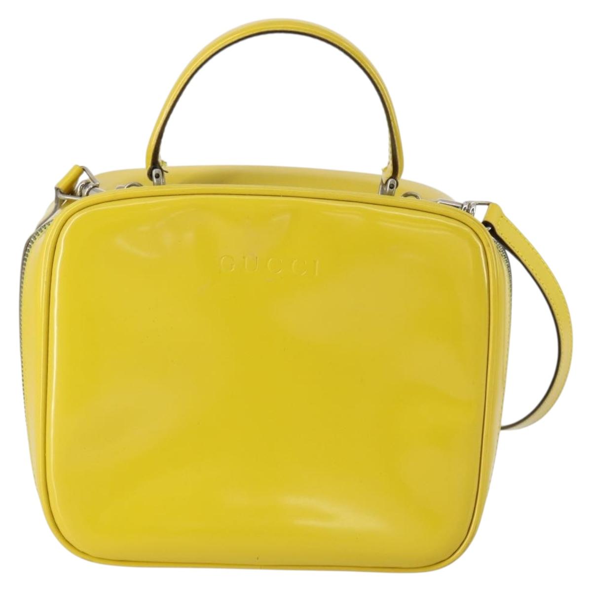 GUCCI Bamboo Hand Bag Enamel 2way Yellow Gold 000 270 0323 Auth ar13838