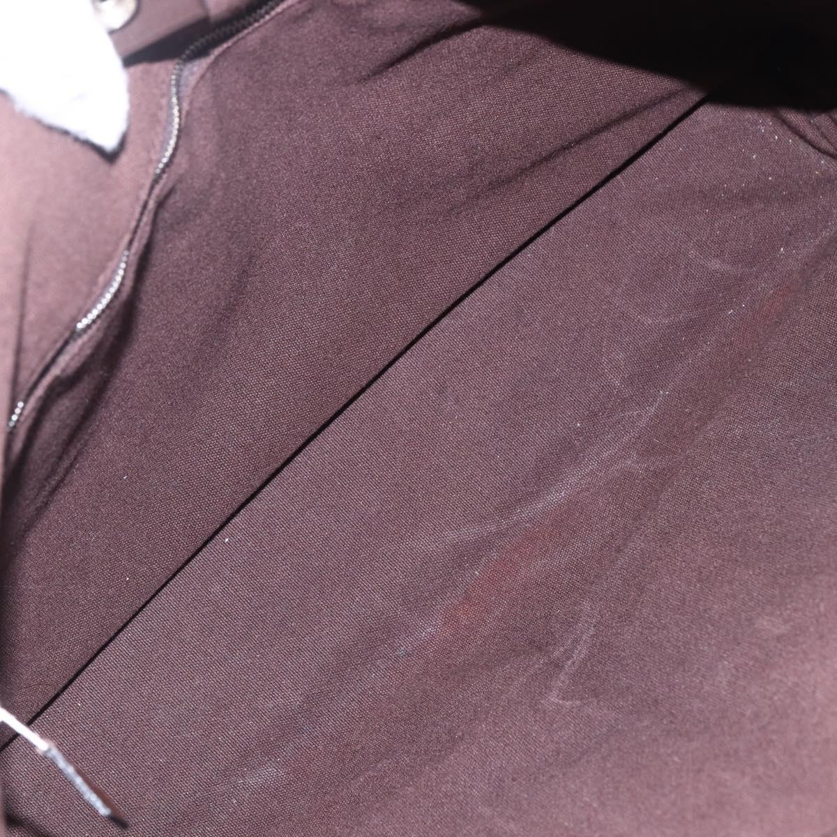 HERMES Trocha Horizontal Zonal MM Tote Bag Canvas Brown Silver Auth ar13840