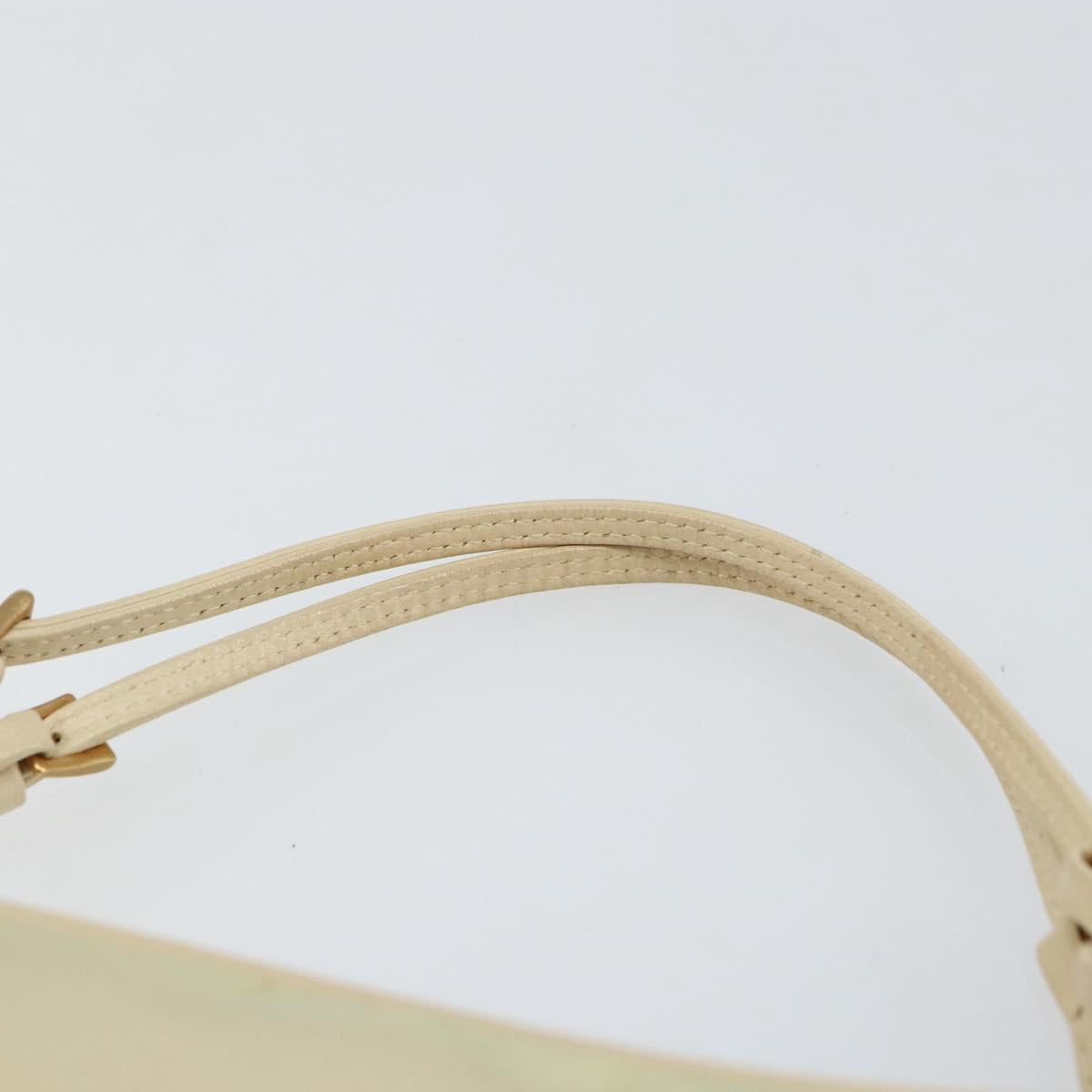 PRADA Hand Bag Nylon Beige Gold Auth ar13842