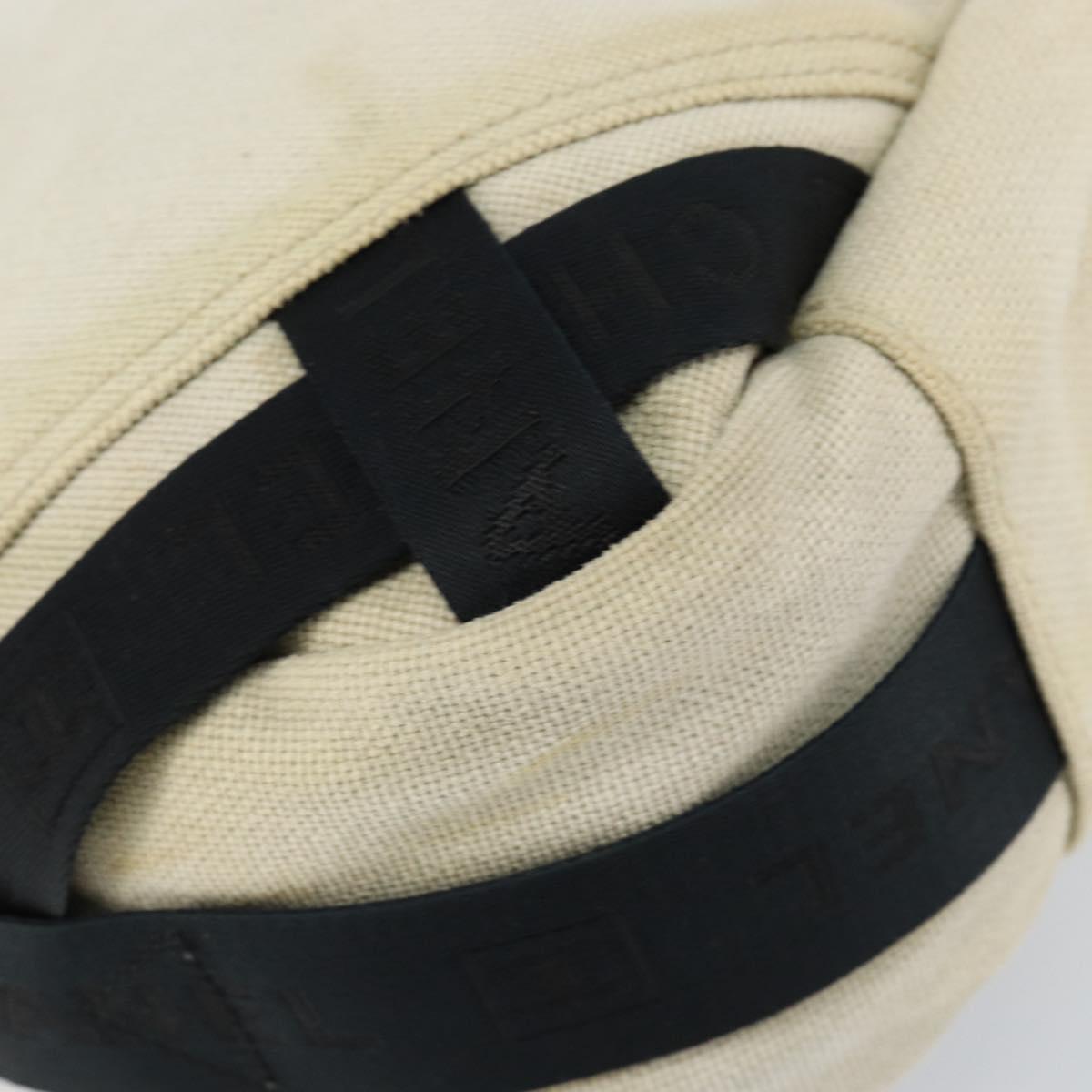 CHANEL Sports COCO Mark Shoulder Bag Canvas Beige Silver CC Auth ar13844