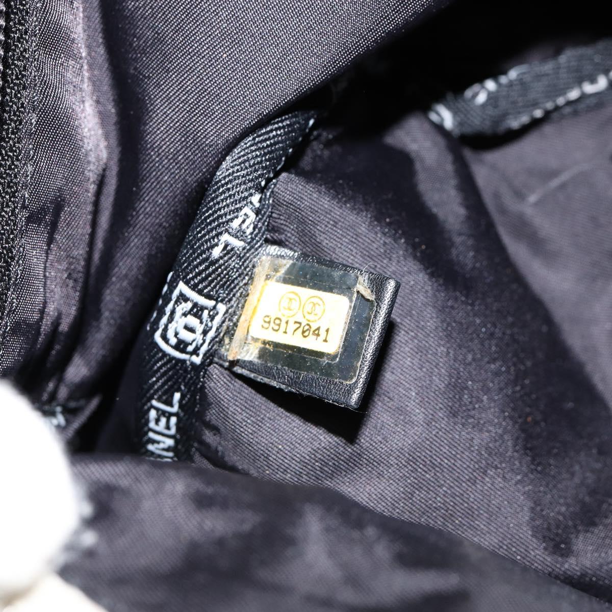 CHANEL Sports COCO Mark Shoulder Bag Canvas Beige Silver CC Auth ar13844