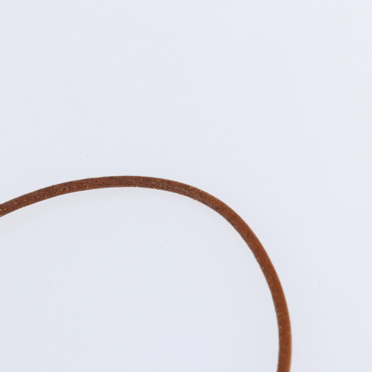 HERMES Choker Heart Cadena Viviride Leather Brown Auth ar13846