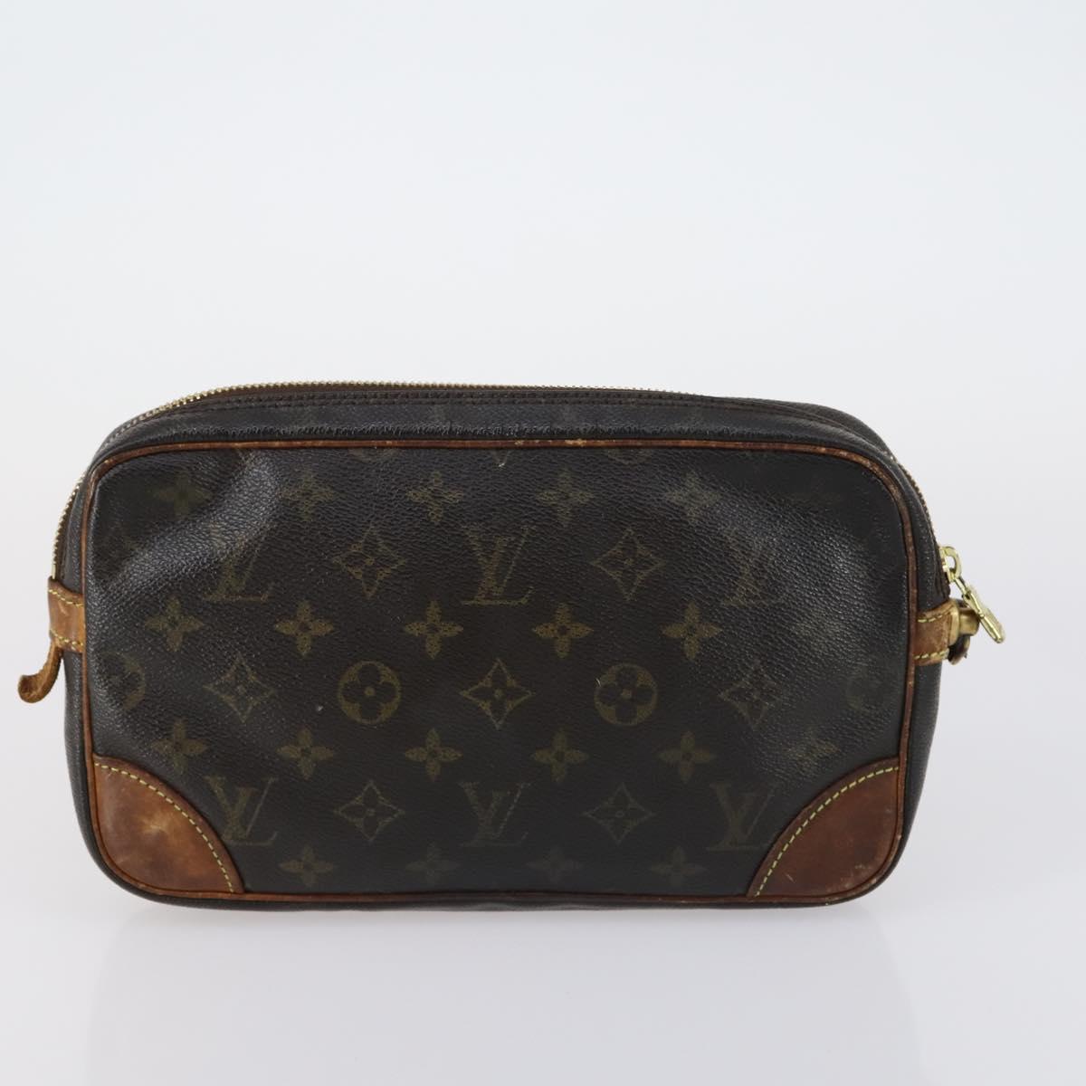LOUIS VUITTON Monogram Clutch Bag 2 Set LV Auth ar13852