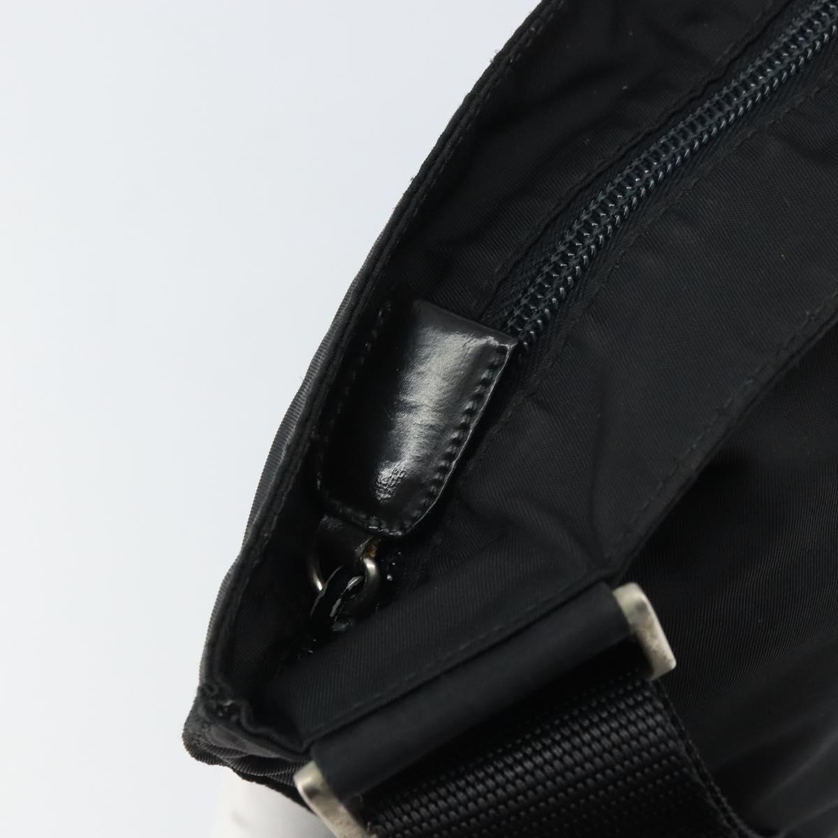 PRADA Shoulder Bag Nylon Silver Black Auth ar13855