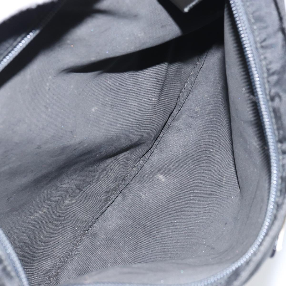 PRADA Shoulder Bag Nylon Silver Black Auth ar13855