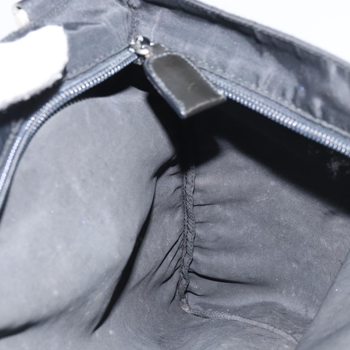 PRADA Shoulder Bag Nylon Silver Black Auth ar13855