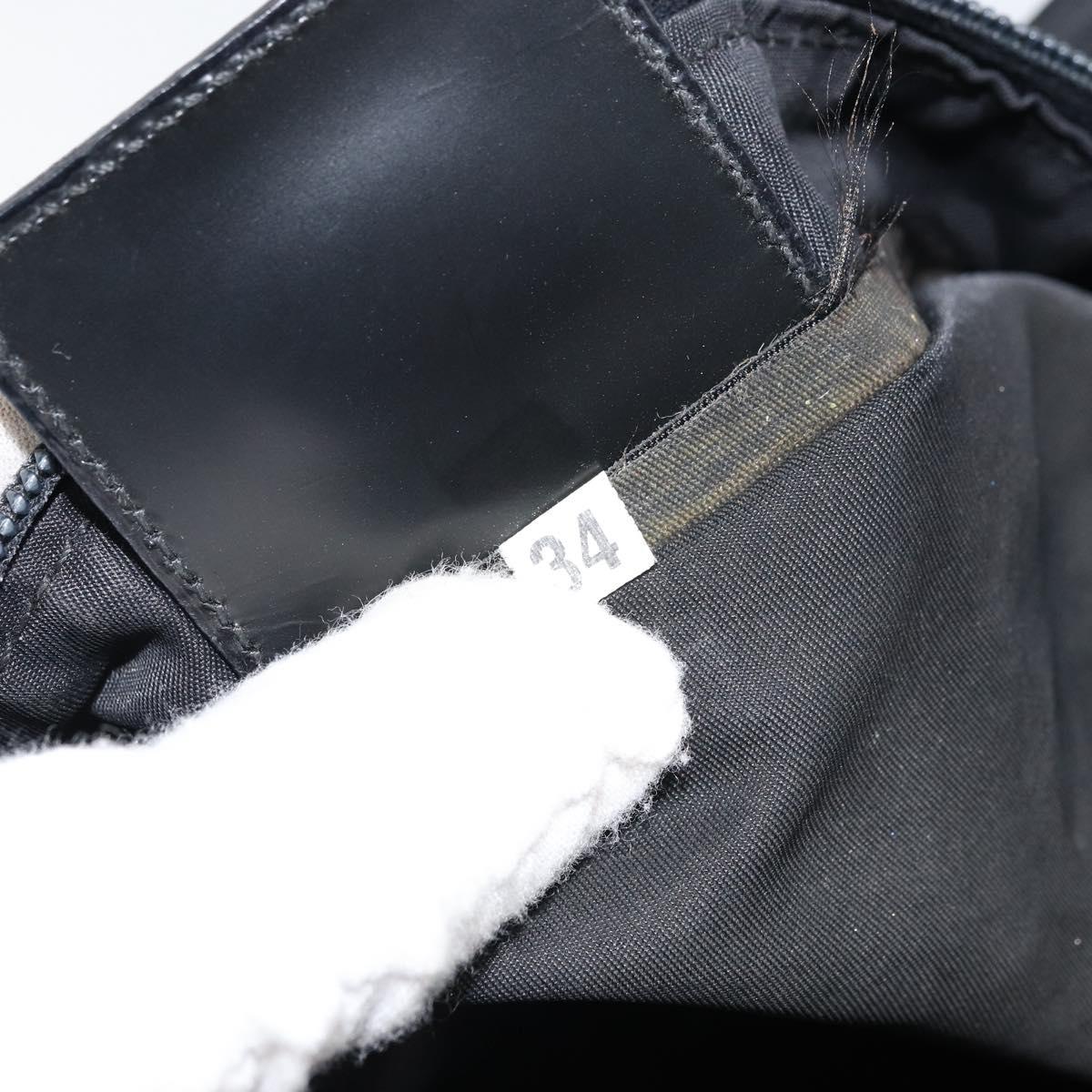 PRADA Shoulder Bag Nylon Silver Black Auth ar13855