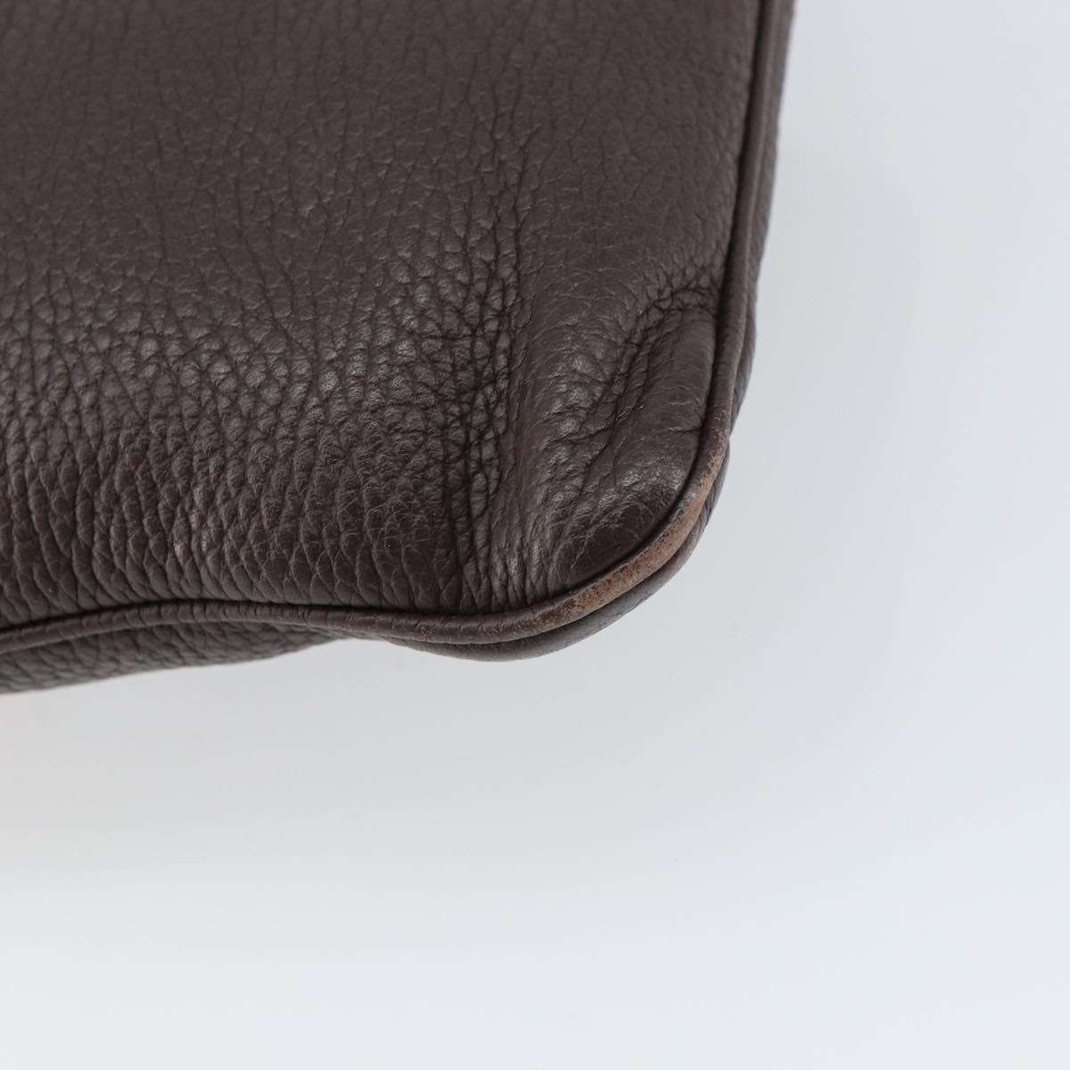 LOEWE Shoulder Bag Leather Silver Brown Auth ar13857