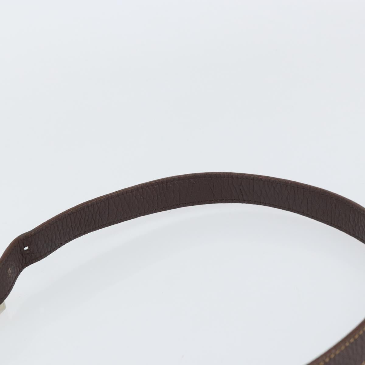 LOEWE Shoulder Bag Leather Silver Brown Auth ar13857