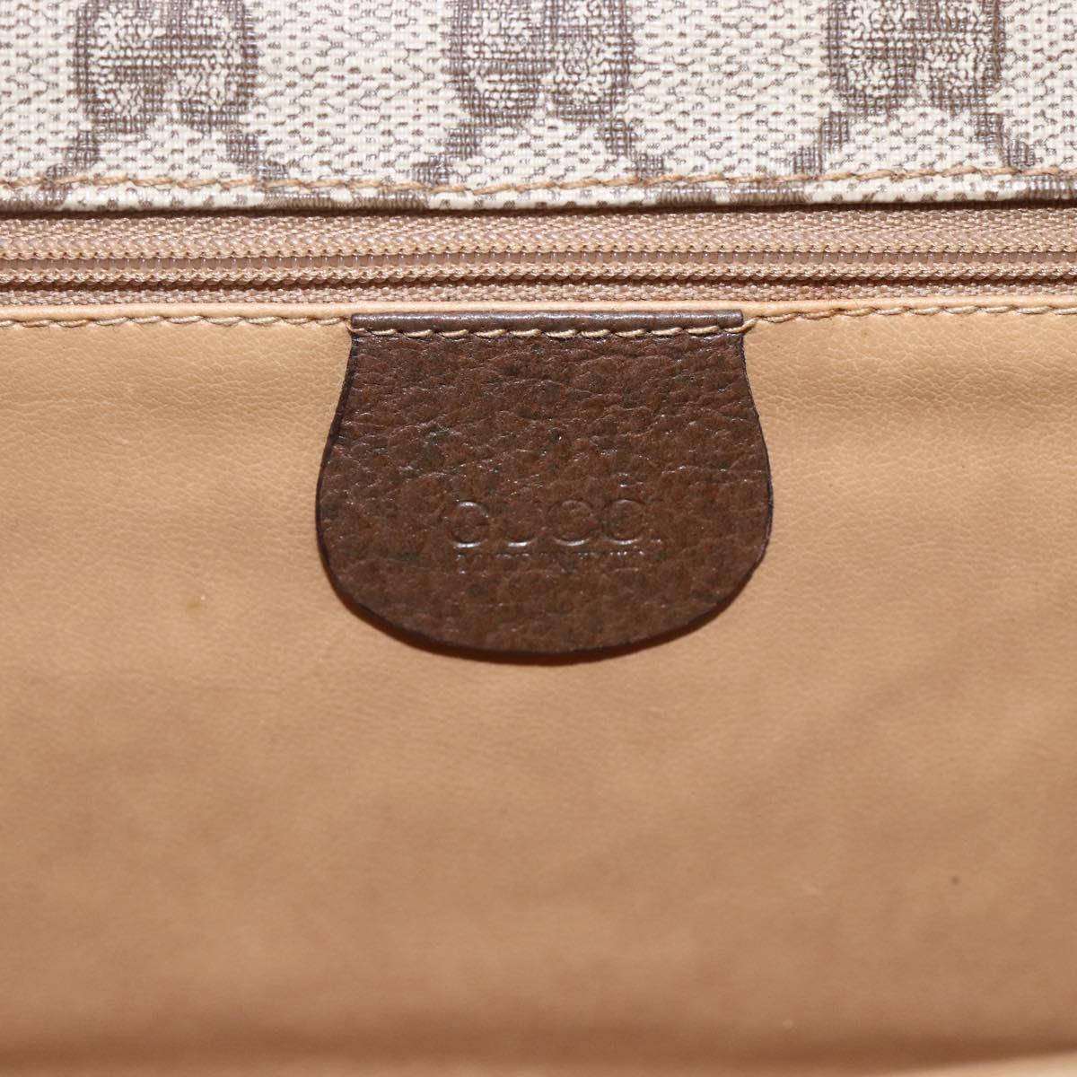 GUCCI GG Supreme Shoulder Bag PVC Beige Gold Auth ar13859