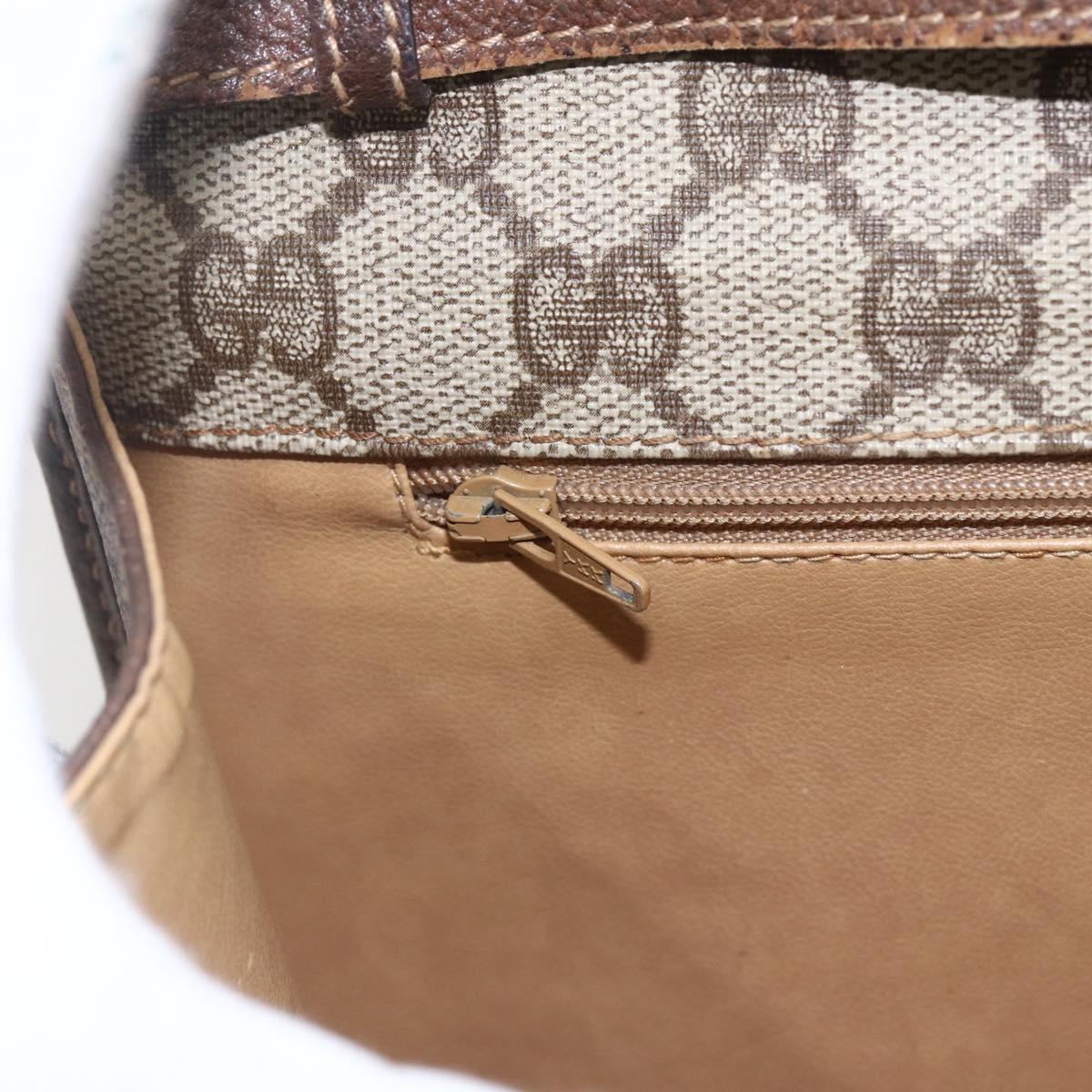 GUCCI GG Supreme Shoulder Bag PVC Beige Gold Auth ar13859