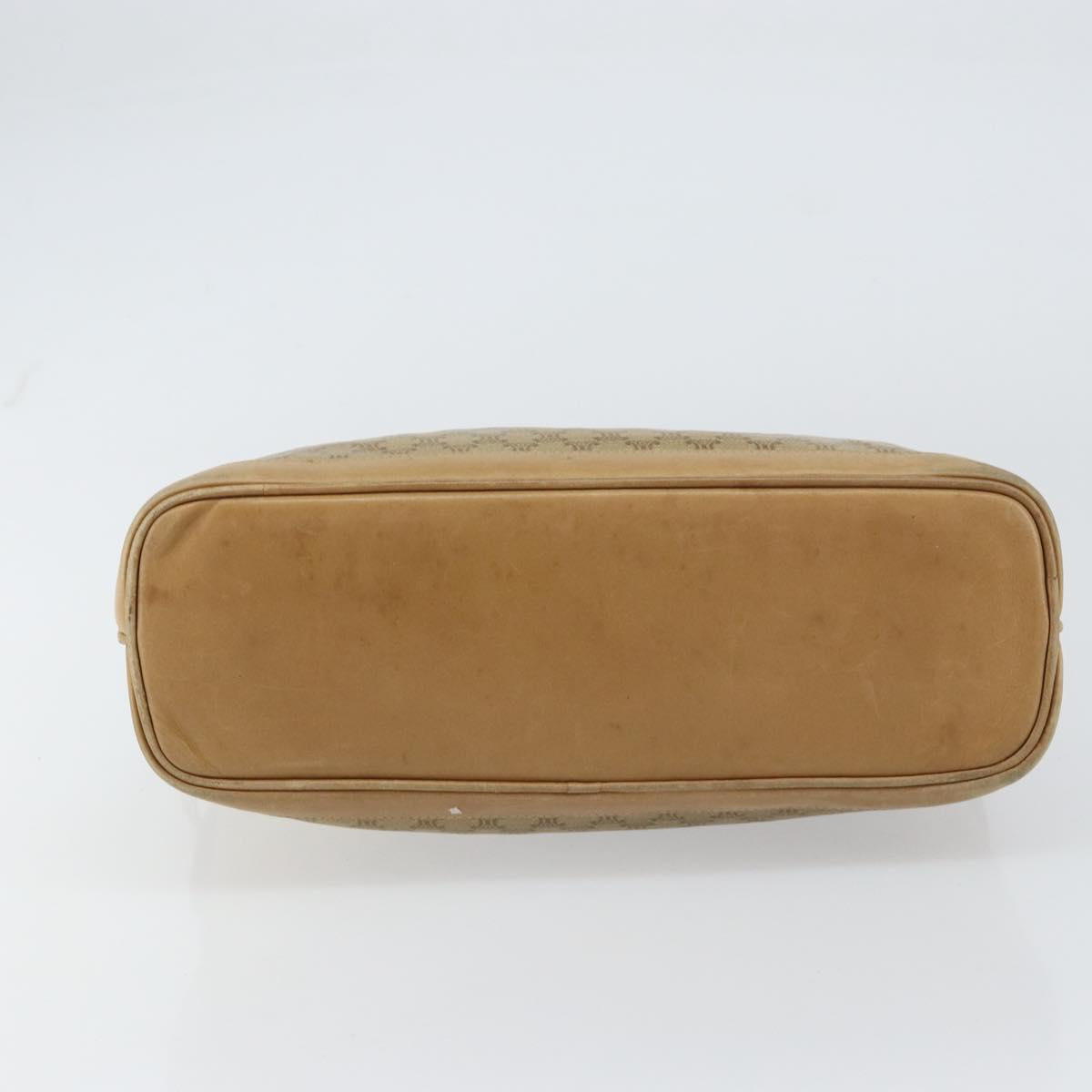 CELINE Macadam Canvas Hand Bag PVC Beige Auth ar13860