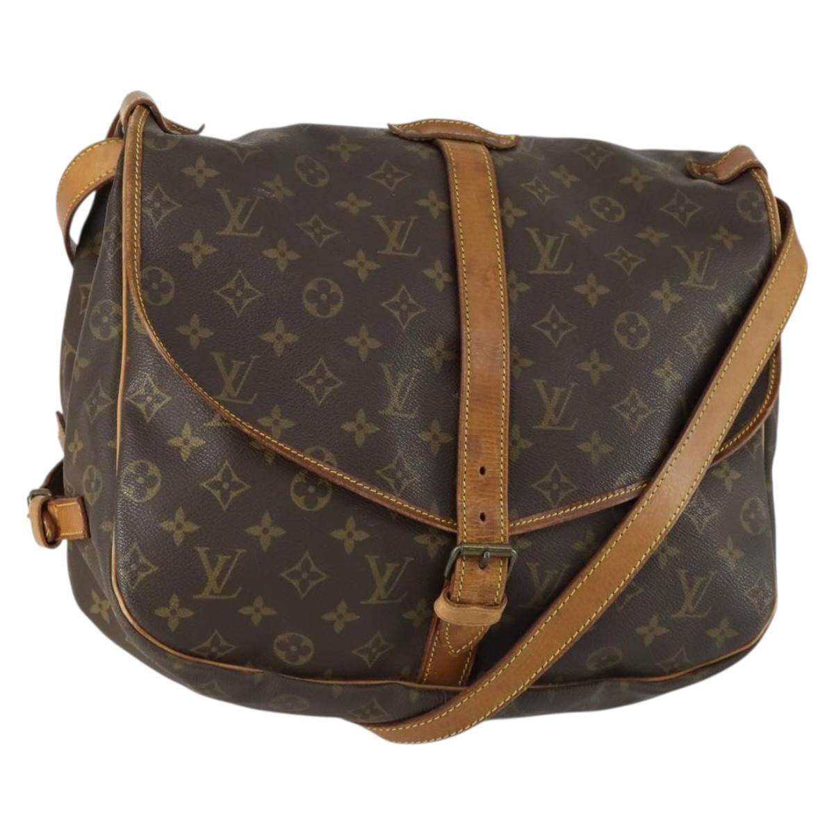 LOUIS VUITTON Monogram Saumur 35 Shoulder Bag M42254 LV Auth ar13864