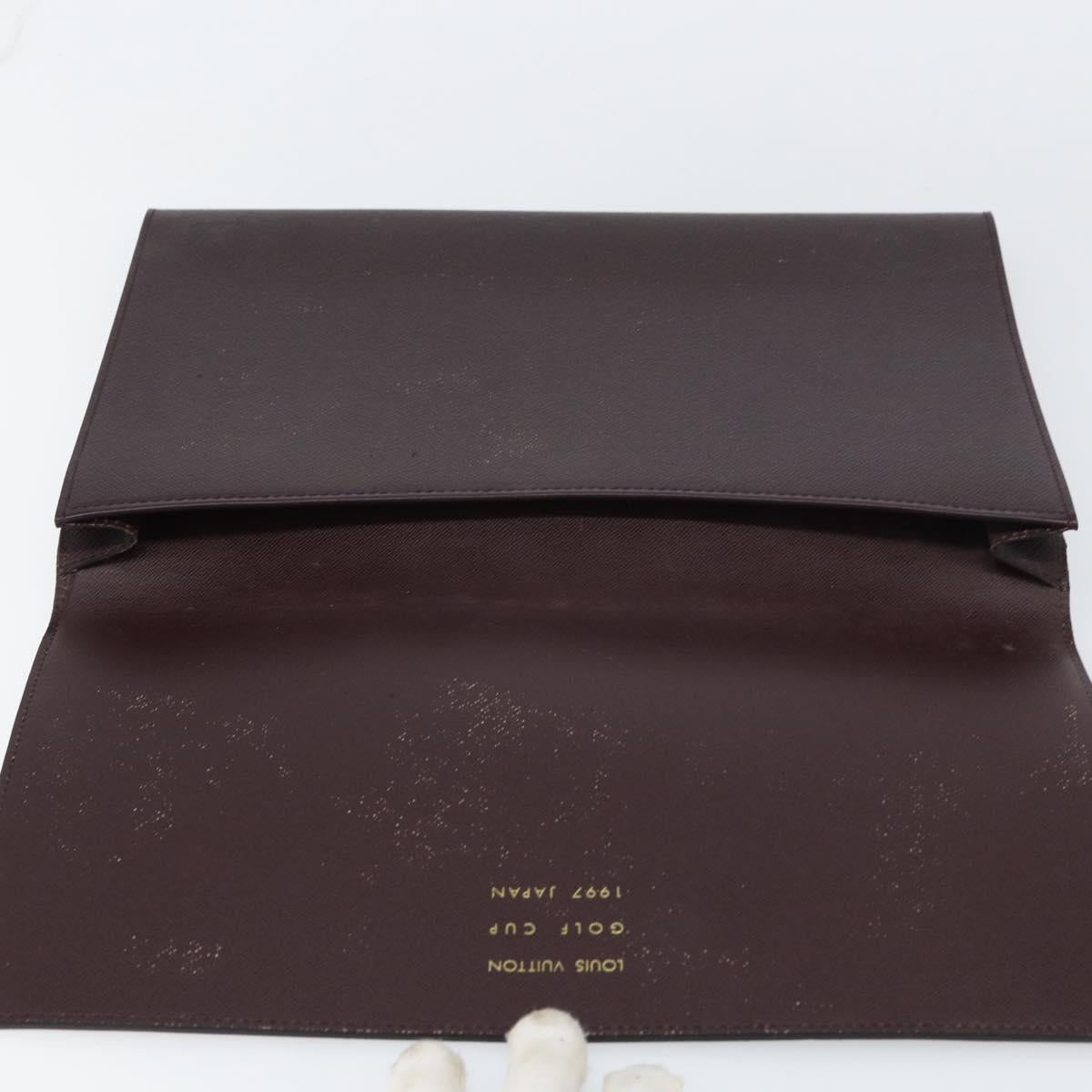 LOUIS VUITTON Taiga Golf Cup 1997 Japan Volga Briefcase Acajou LV Auth ar13870