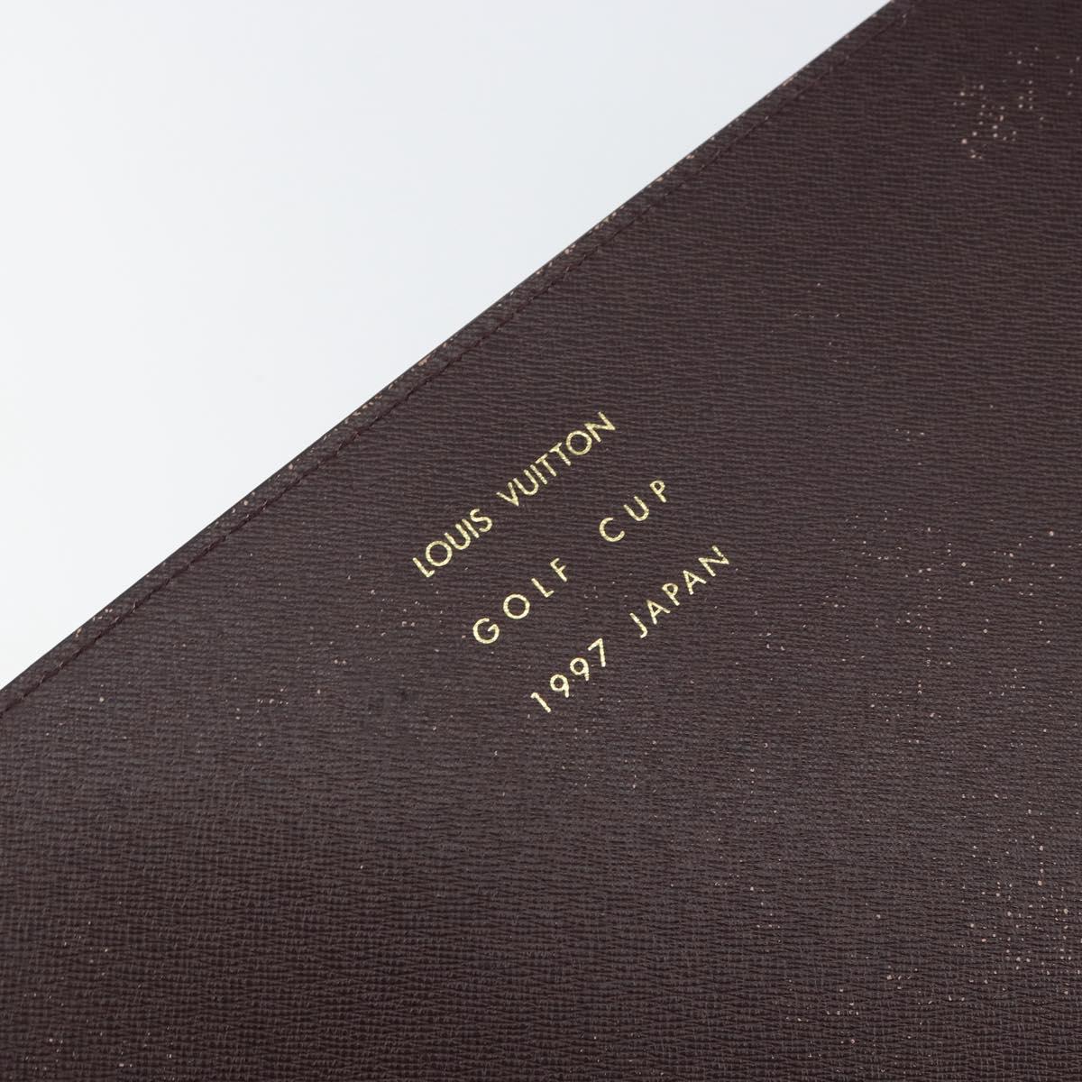 LOUIS VUITTON Taiga Golf Cup 1997 Japan Volga Briefcase Acajou LV Auth ar13870