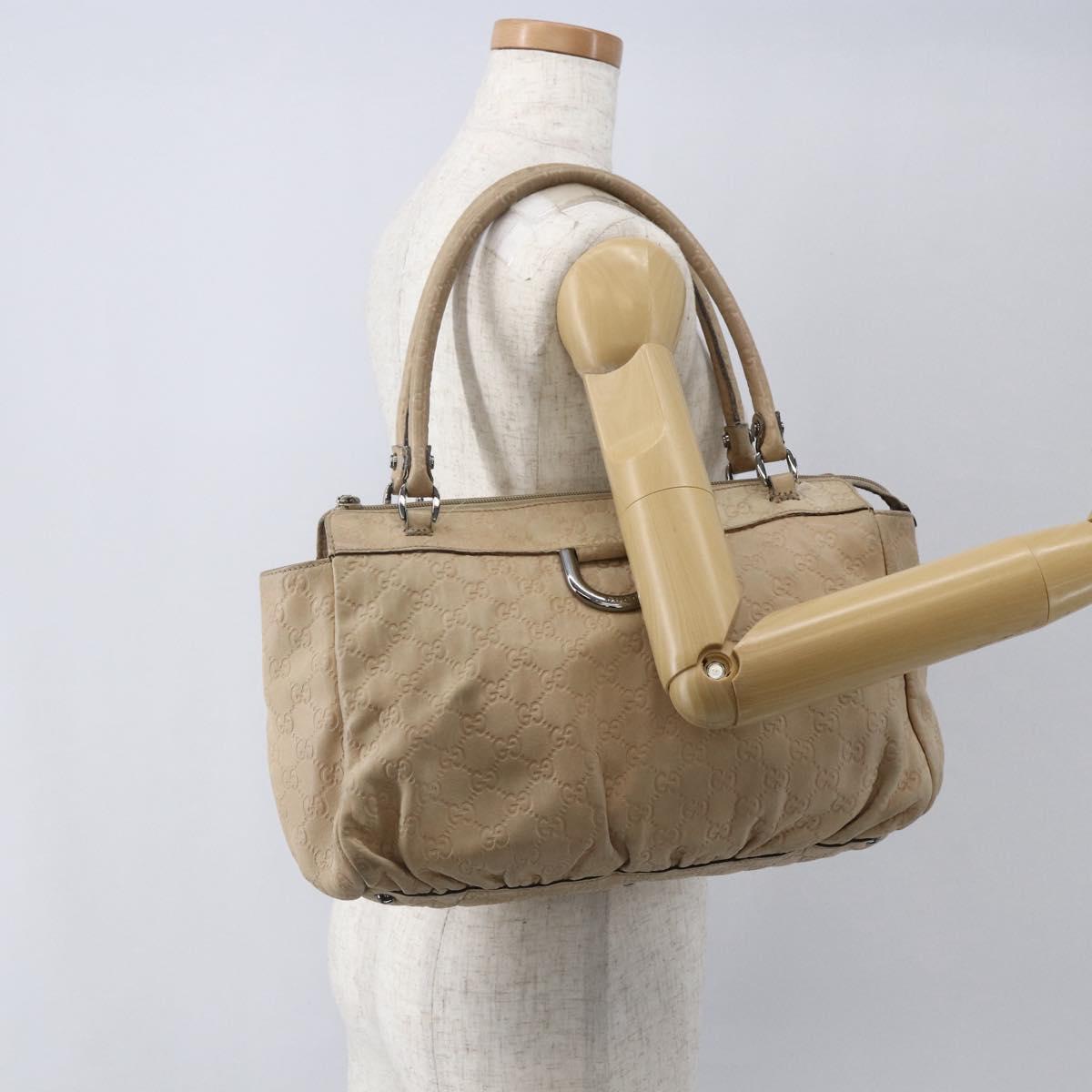 GUCCI GG Canvas Abbey Tote Bag Outlet Beige Silver 327787 Auth ar13885