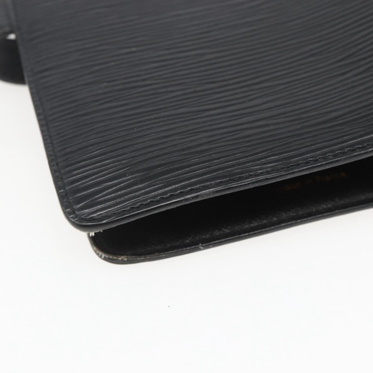 LOUIS VUITTON Epi Agenda MM Day Planner Cover Black R20042 LV Auth ar13887