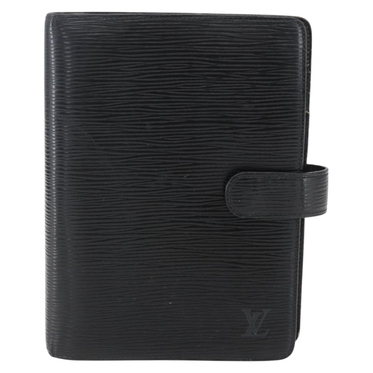 LOUIS VUITTON Epi Agenda MM Day Planner Cover Black R20042 LV Auth ar13887