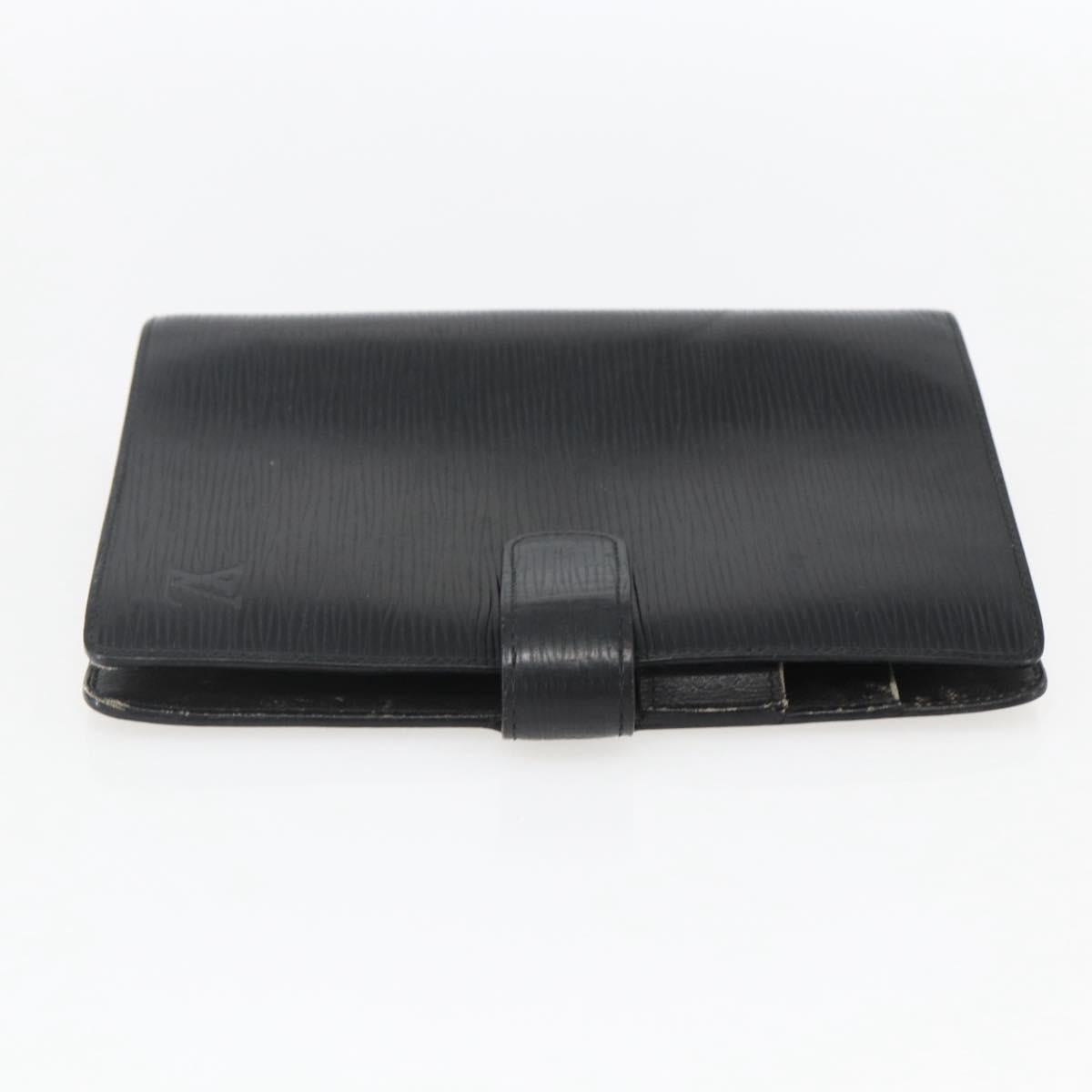 LOUIS VUITTON Epi Agenda MM Day Planner Cover Black R20042 LV Auth ar13887