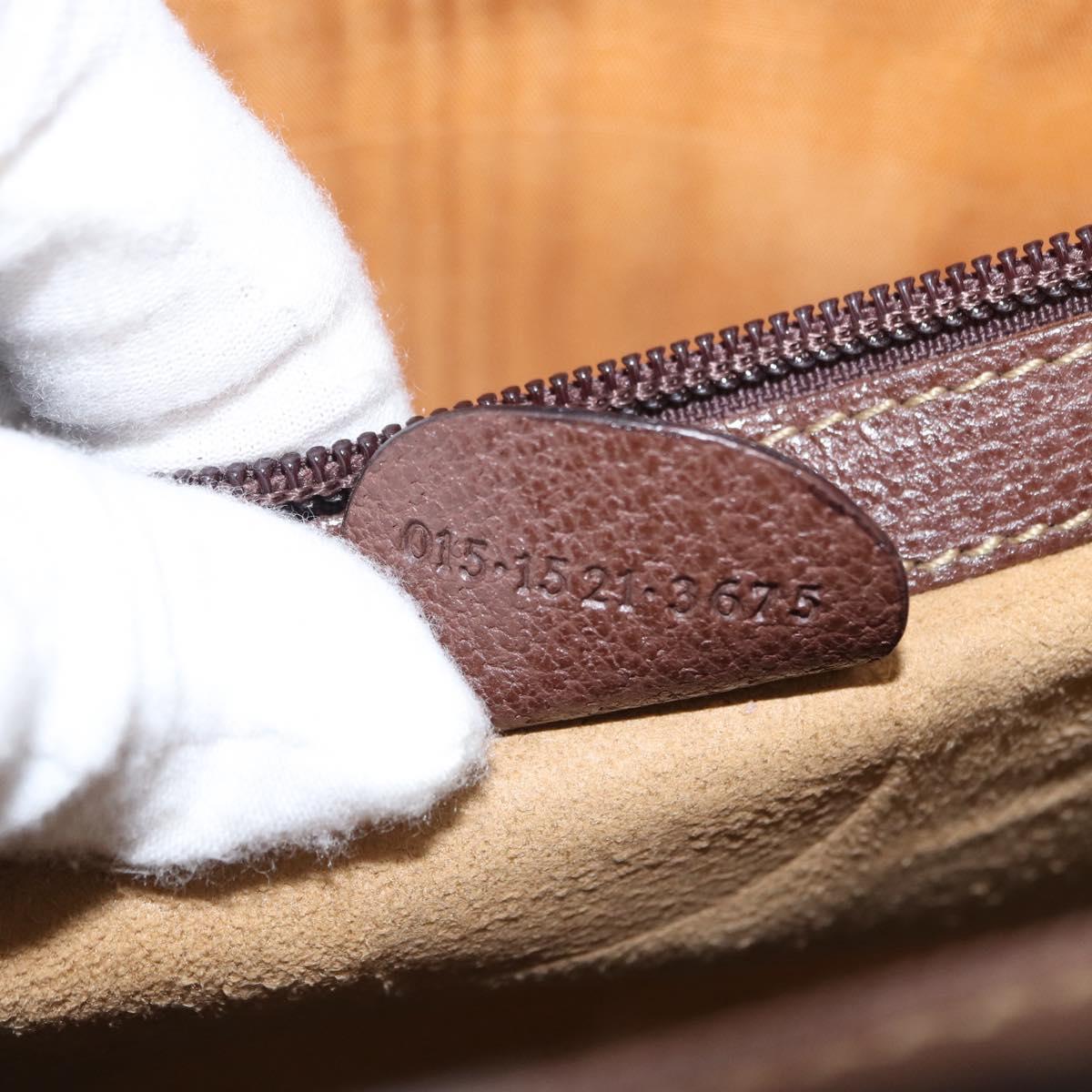 GUCCI Bamboo Business Bag Leather 2way Brown 015 1521 3675 Auth ar13889