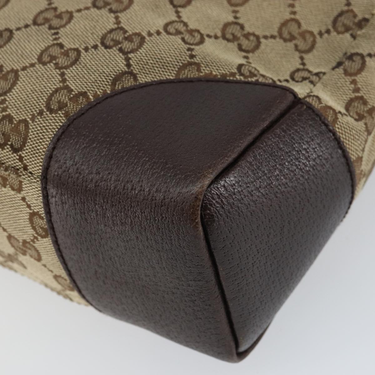 GUCCI GG Canvas Shoulder Bag Beige Silver 114273 Auth ar13891