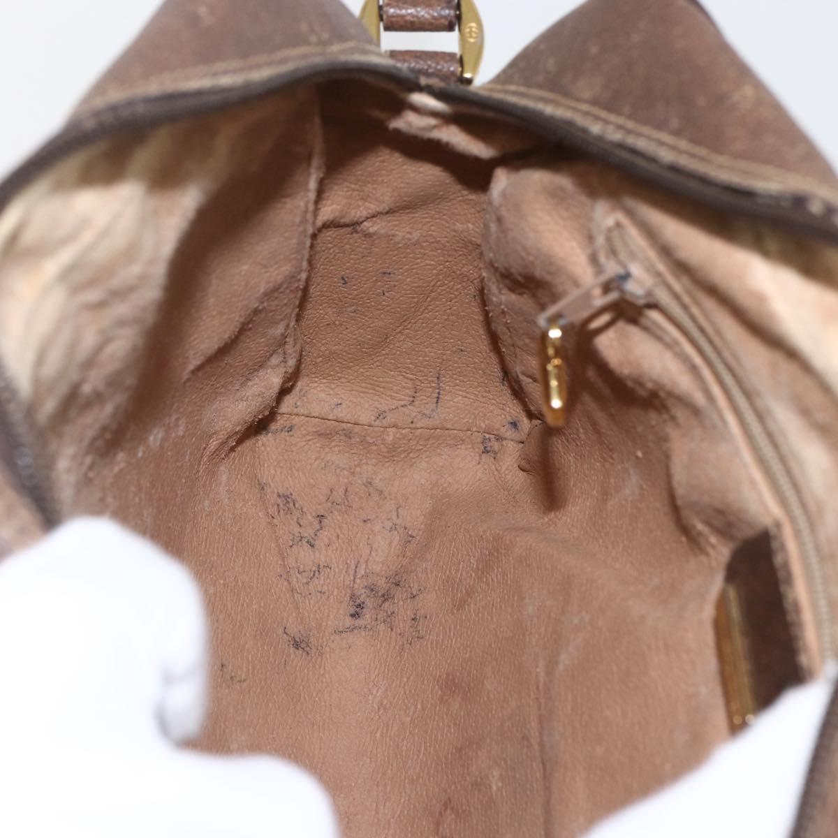 GUCCI GG Supreme Web Sherry Line Bag PVC Beige Gold 00 156 0852 Auth ar13892