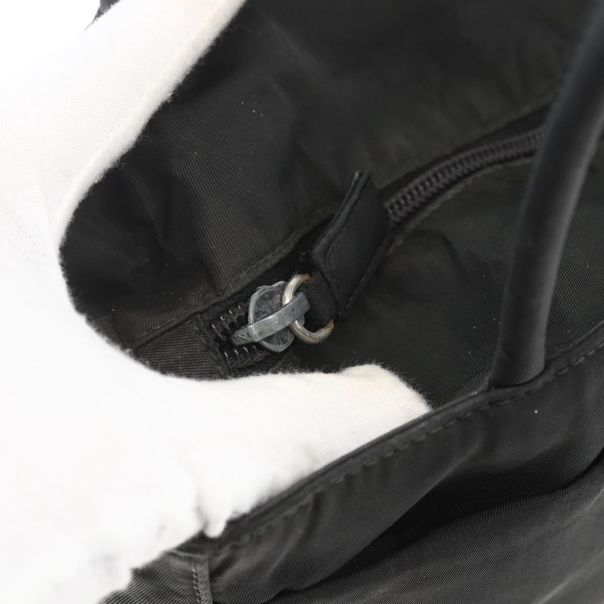 PRADA Hand Bag Nylon Black Silver Auth ar13894