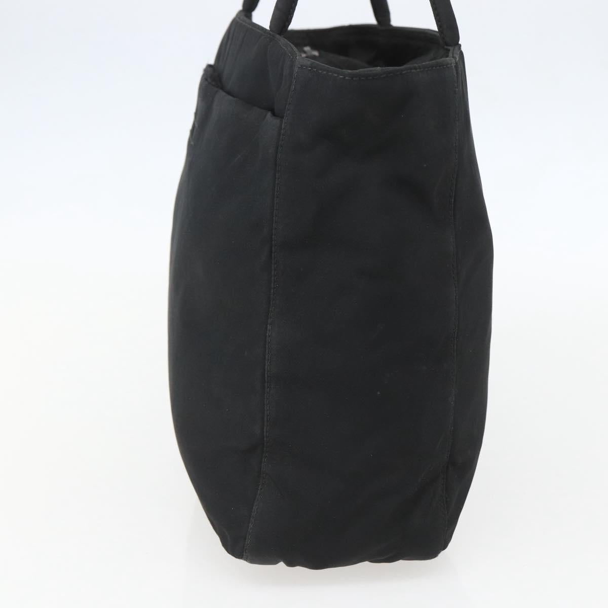 PRADA Hand Bag Nylon Black Silver Auth ar13894