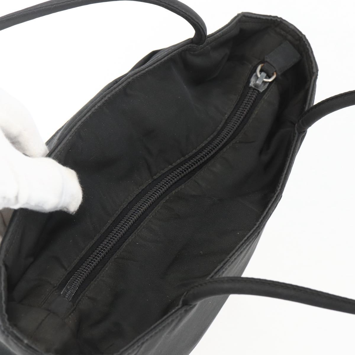 PRADA Hand Bag Nylon Black Silver Auth ar13894
