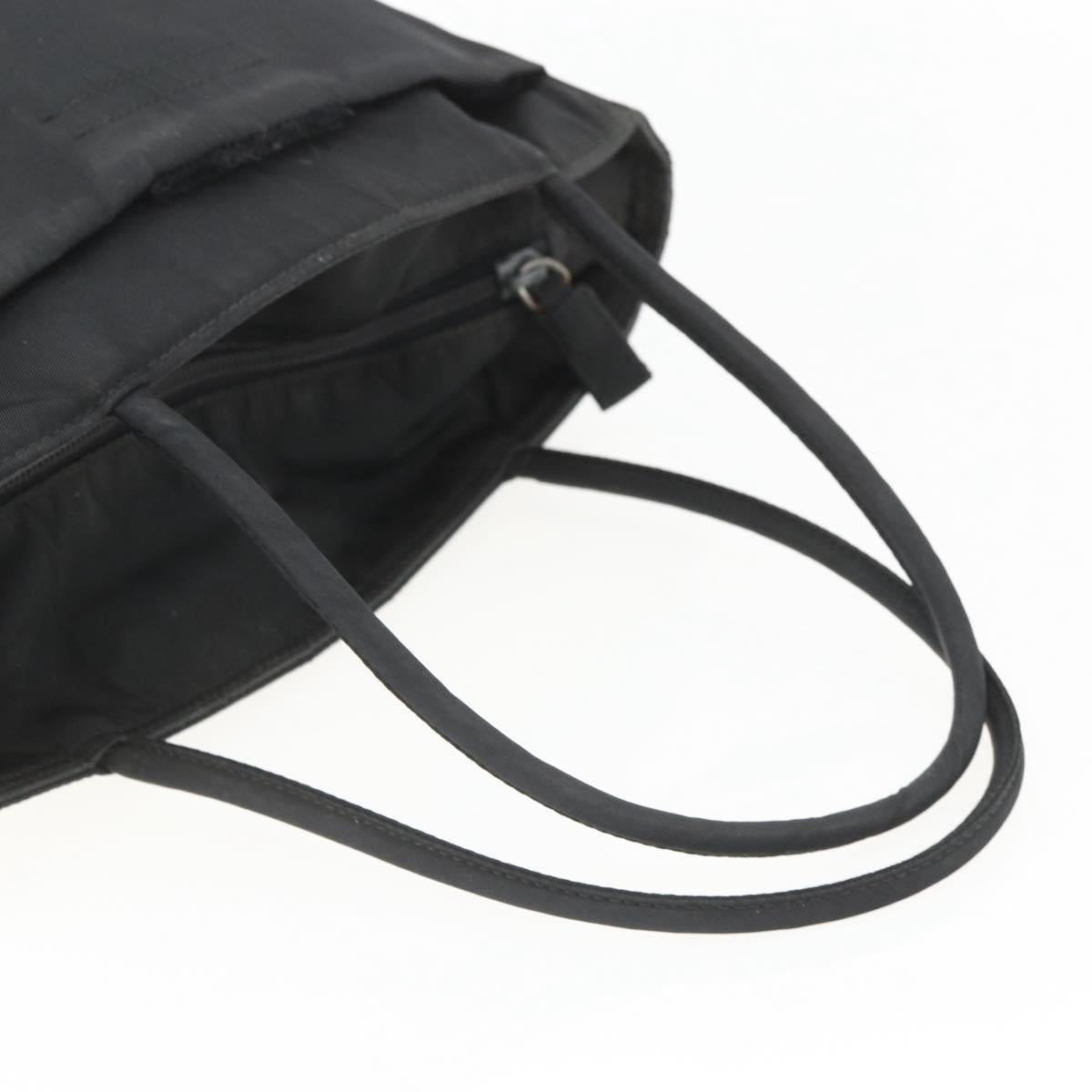 PRADA Hand Bag Nylon Black Silver Auth ar13894