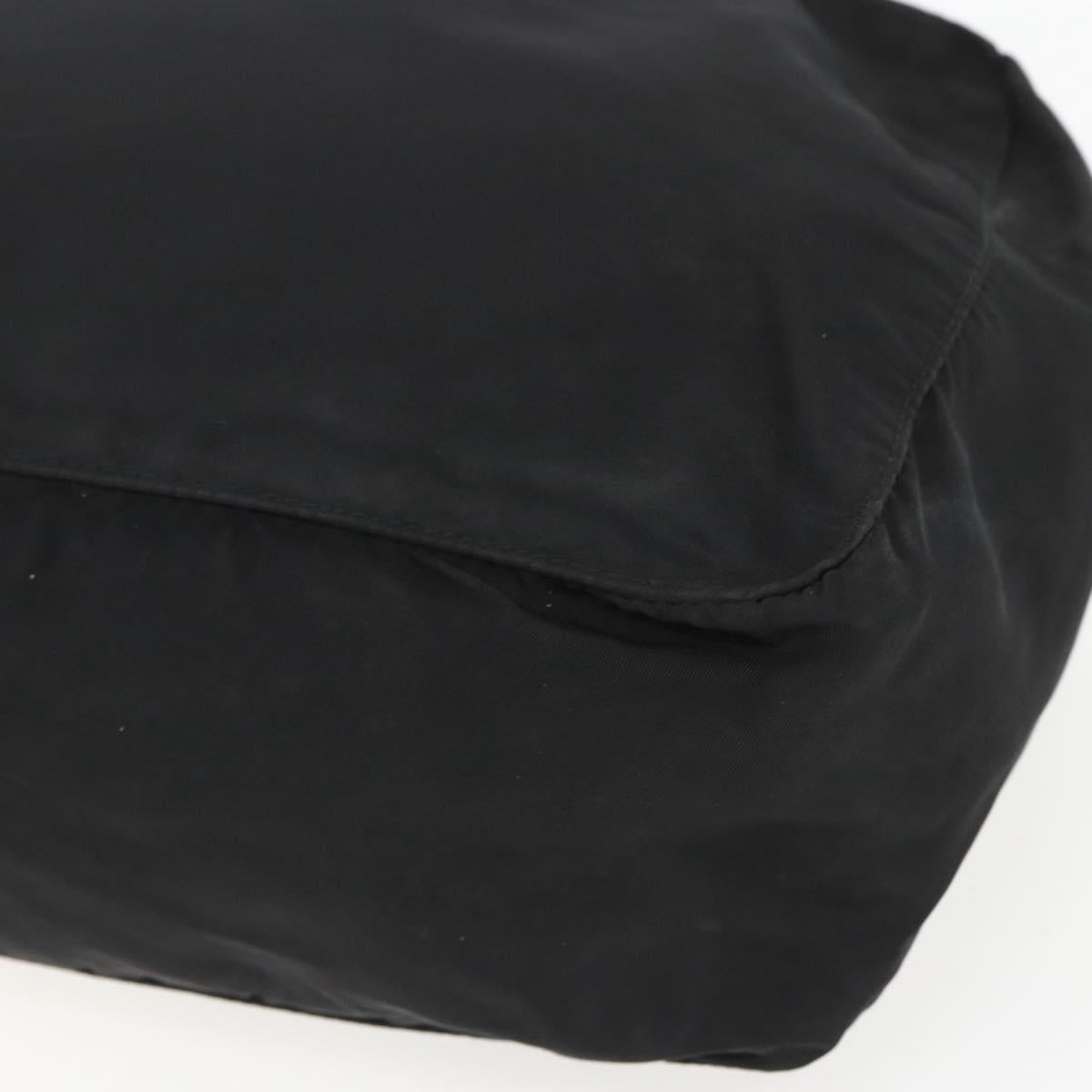 PRADA Hand Bag Nylon Black Silver Auth ar13896