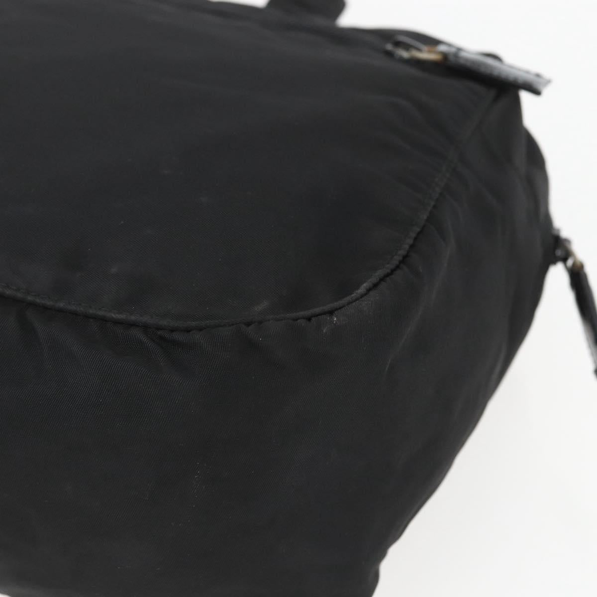 PRADA Hand Bag Nylon Black Silver Auth ar13896